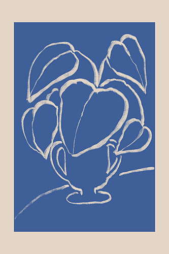 Blue Botanical Vase Nature reproduction