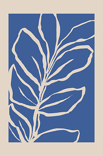 Abstract Blue Plant Art Print by Melloi Art Prints