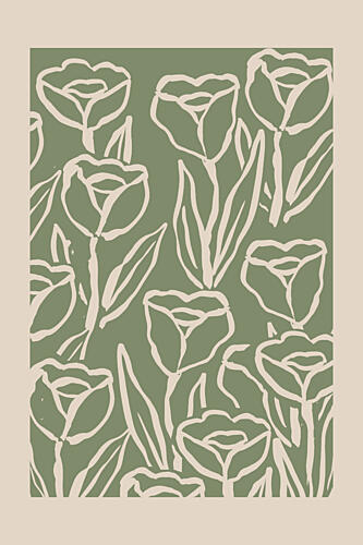 Soft Green Tulips Art Print by Melloi Art Prints