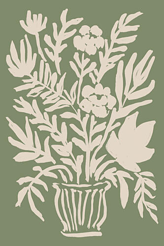 Sage Botanical Bouquet Art Print by Melloi Art Prints