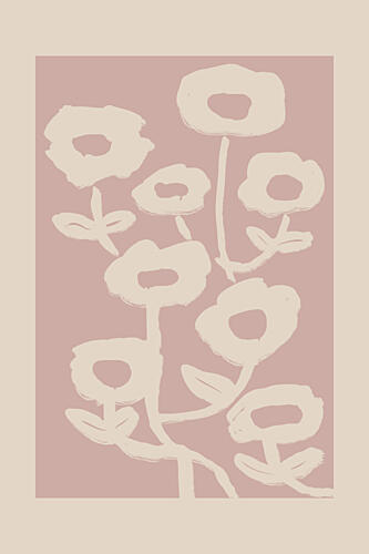 Minimalist Pink Blooms Art Print by Melloi Art Prints