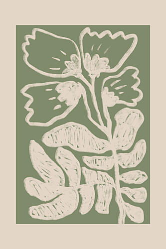 Sage Green Botanicals Art Print by Melloi Art Prints