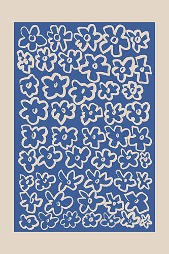 Whimsical Flower Pattern Art Print by Melloi Art Prints