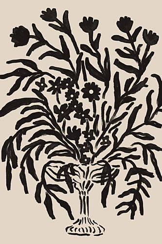 Black Floral Vase Art nouveau reproduction