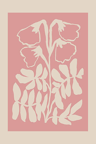 Pink Botanical Bloom Art Print by Melloi Art Prints