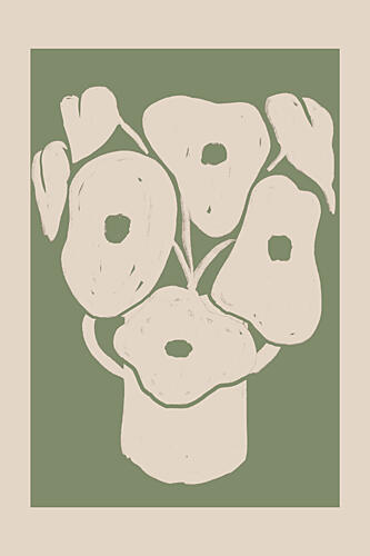 Sage Green Flowers Art Print by Melloi Art Prints