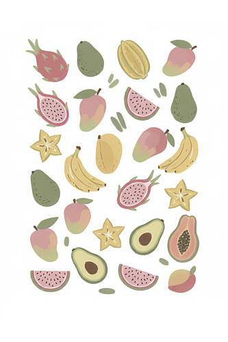 Pastel Tropical Fruits Alimentation reproduction