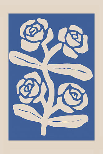 Abstract Blue Roses Art Print by Melloi Art Prints