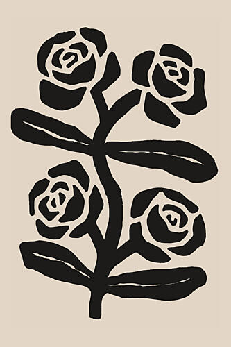 Elegant Black Roses Art Print by Melloi Art Prints