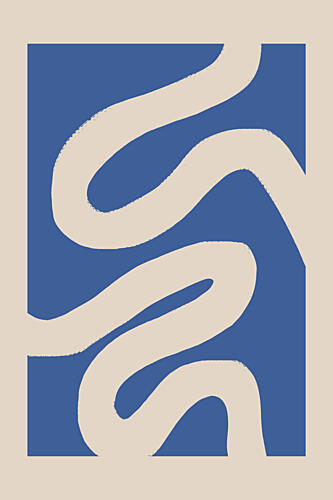 Flowing Blue Lines Art Print by Melloi Art Prints