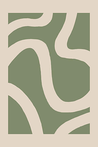 Minimal Green Waves Art Print by Melloi Art Prints