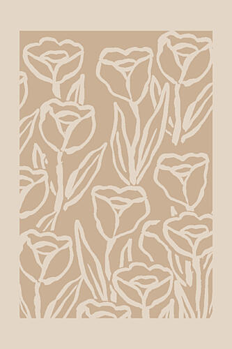 Minimalist Tulip Pattern Art Print by Melloi Art Prints