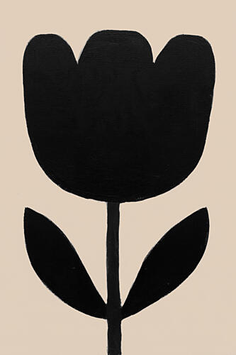Black Tulip Silhouette Art Print by Melloi Art Prints