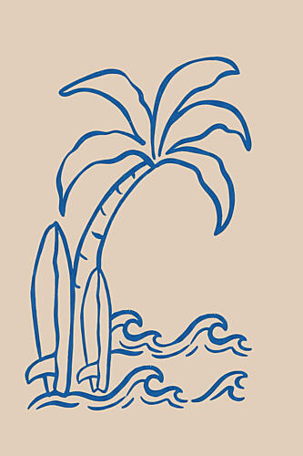 Tropical Surf Paradise Bord de mer reproduction