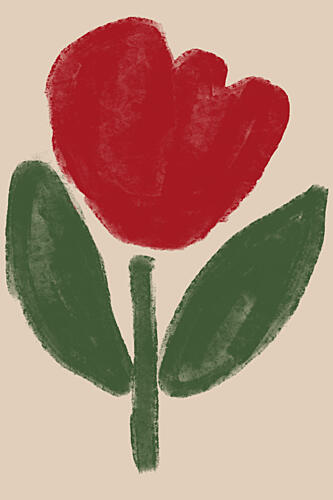 Abstract Red Tulip Art Print by Melloi Art Prints