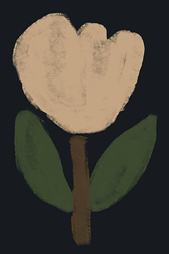 Simple Beige Bloom Art Print by Melloi Art Prints