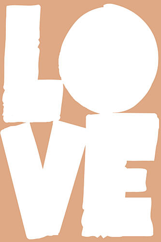 Warm Love Typography Geometric Print