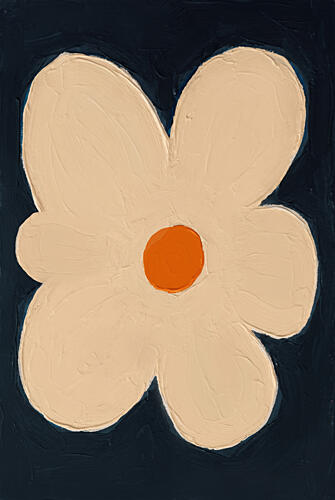 Simple Cream Bloom Art Print by Melloi Art Prints