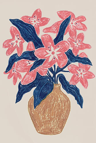 Modern Floral Bouquet Art Print by Melloi Art Prints