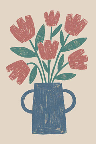 Abstract Floral Vase Art Print by Melloi Art Prints