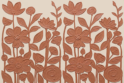 Terracotta Floral Pattern Art Print by Melloi Art Prints