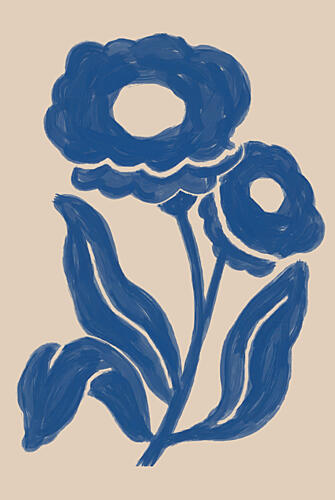 Abstract Blue Flowers Art Print by Melloi Art Prints