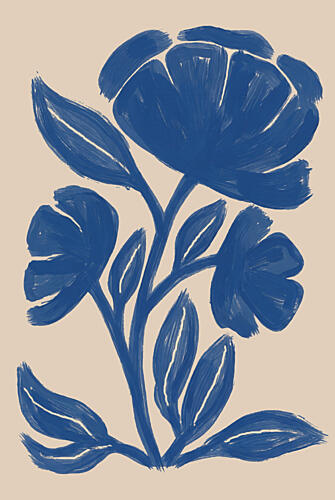 Abstract Blue Flowers Art Print by Melloi Art Prints