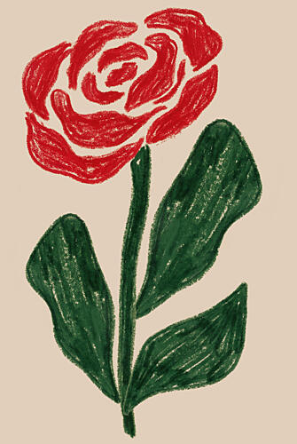 Simple Red Rose Bloom Art Print by Melloi Art Prints