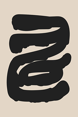 Fluid Black Shape Art Print by Melloi Art Prints