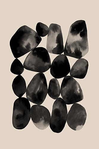 Organic Stone Shapes Aquarelle reproduction