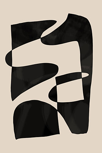 Modern Flowing Abstract Shapes Art Print by Melloi Art Prints