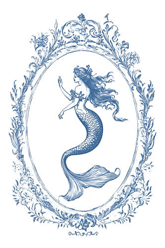 Elegant Blue Mermaid Chambre de bébé reproduction