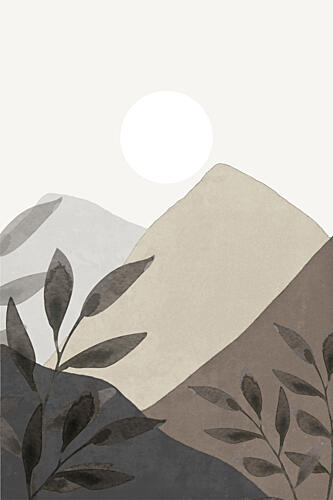 Minimalist Mountain Landscape Montagne reproduction