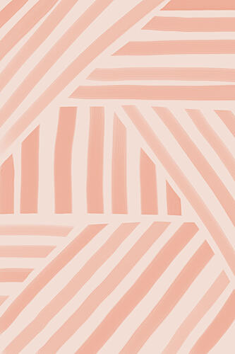 Warm Peach Stripes Geometric Print
