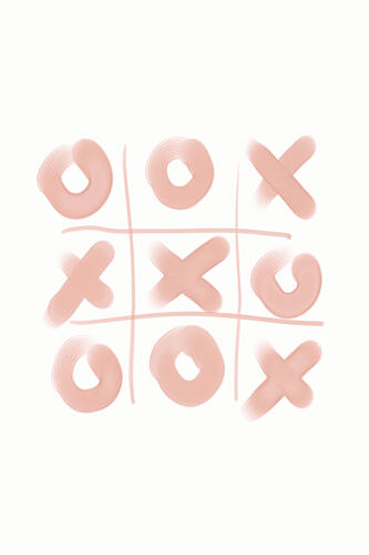 Pink Tic Tac Toe Game Art Print by Melloi Art Prints