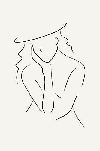 Elegant Woman Line Art Art Print by Melloi Art Prints