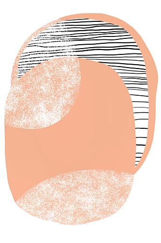 Peach Organic Shapes Art Print by Melloi Art Prints