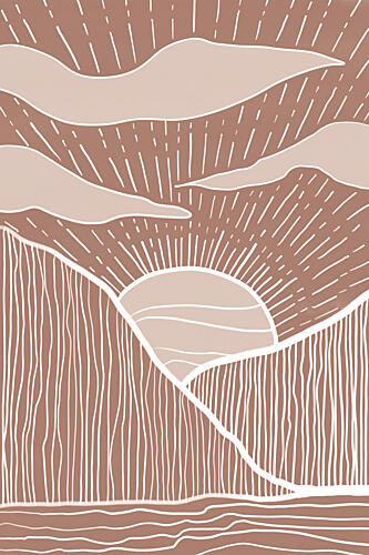 Serene Mountain Sunrise Montagne reproduction