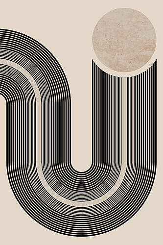 Neutral Geometric Flow Art Print by Melloi Art Prints