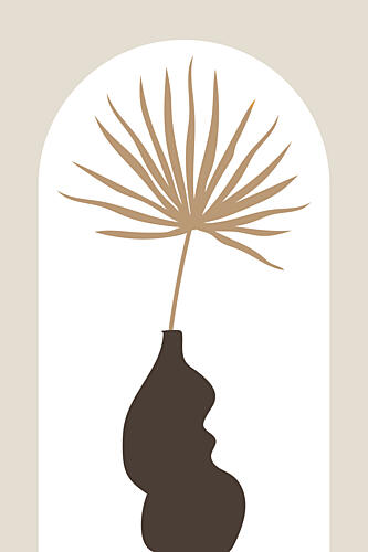 Minimalist Arch Palm Art Print by Melloi Art Prints