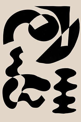 Modern Abstract Forms Art Print by Melloi Art Prints