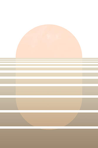 Retro Horizon Sunset Art Print by Melloi Art Prints