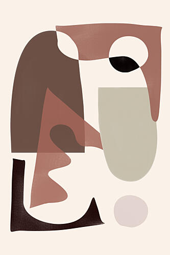 Earthy Abstract Shapes Art Print by Melloi Art Prints