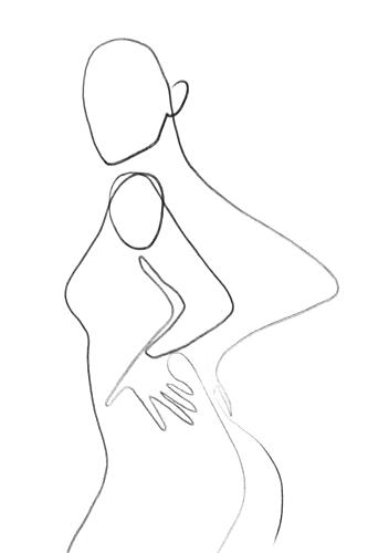 Woman Line Art Mode reproduction