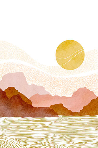 Golden Horizon Landscape Doré reproduction