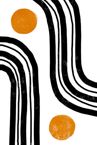Abstract Orange Curves Art Print by Melloi Art Prints