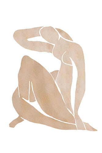 Graceful Beige Silhouette Aquarelle reproduction