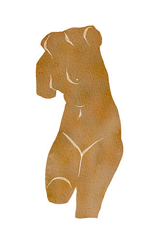 Minimalist Female Torso Aquarelle reproduction