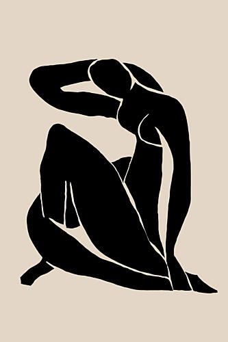 Elegant Female Silhouette Art Print by Melloi Art Prints