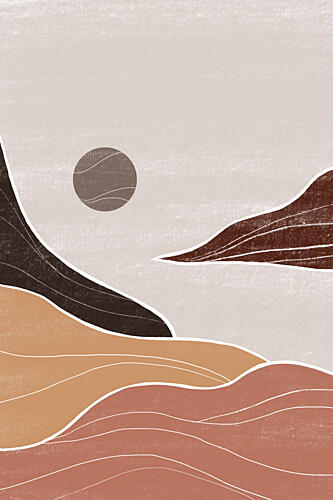 Muted Desert Horizon Montagne reproduction
